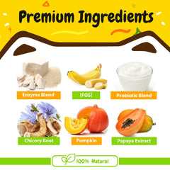 PENPEN Probiotics for Dogs pumpkin and chicory ingredients close-up.