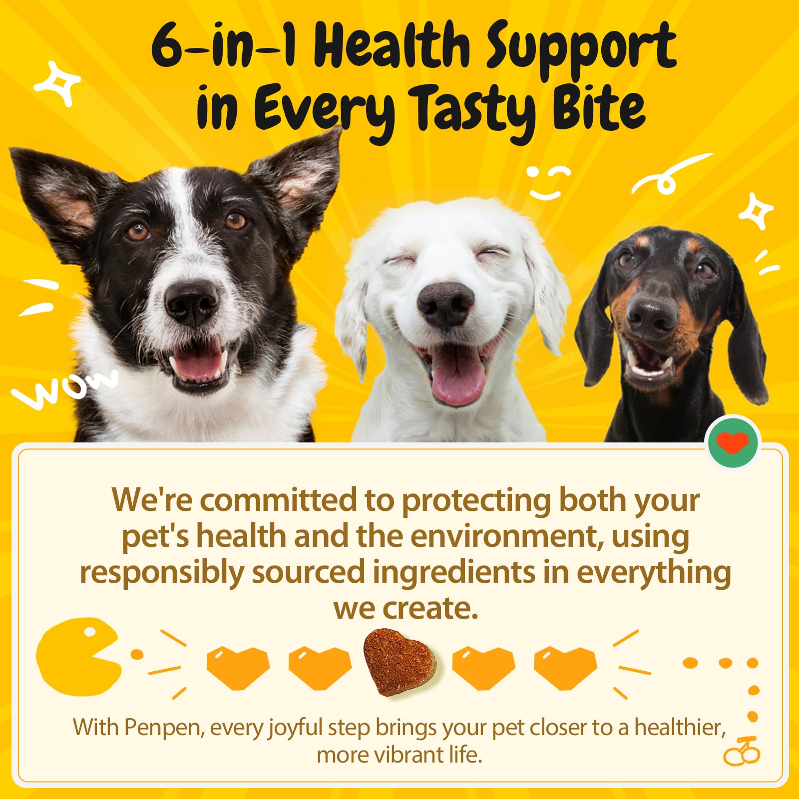 PENPEN Probiotics for Dogs sensitive-stomach formula visual suggests gentle care.