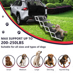 PENSUN dog stairs extended depth reduce hind leg strain for comfort