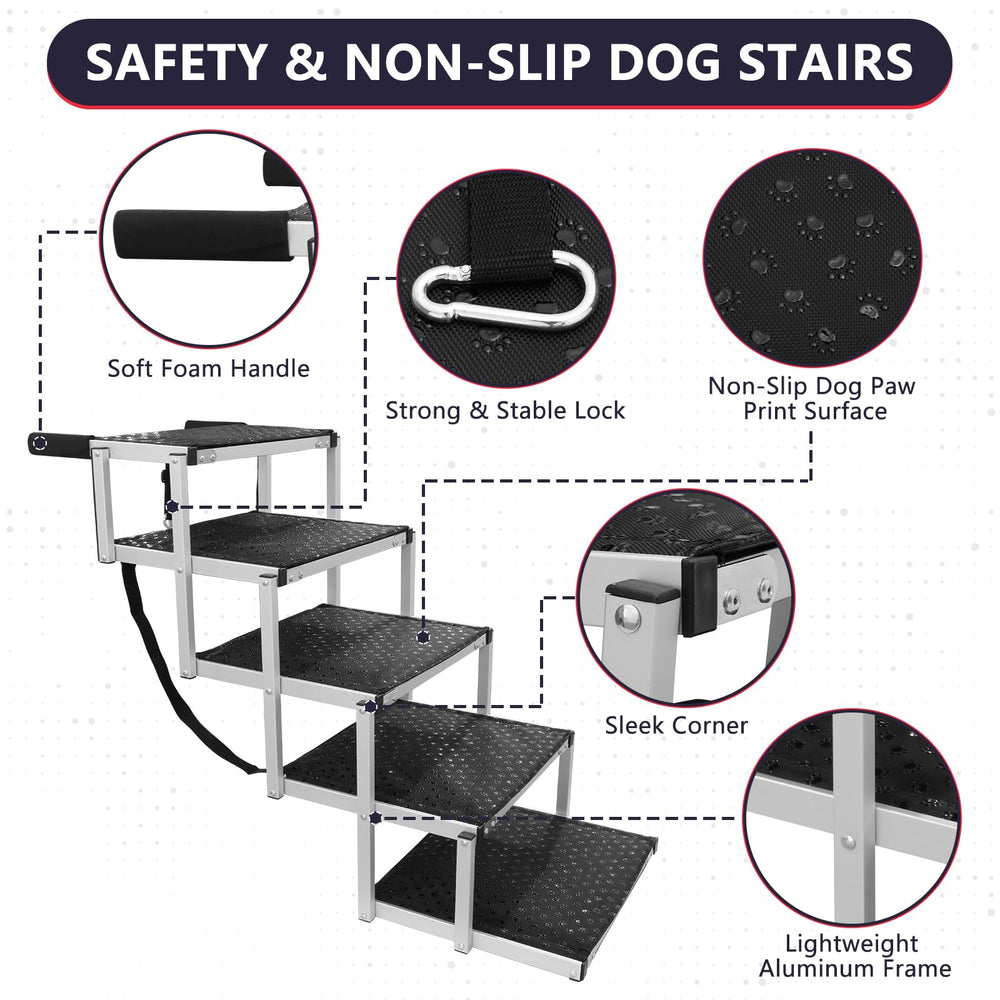 PENSUN dog stairs lightweight aluminum design for effortless transport