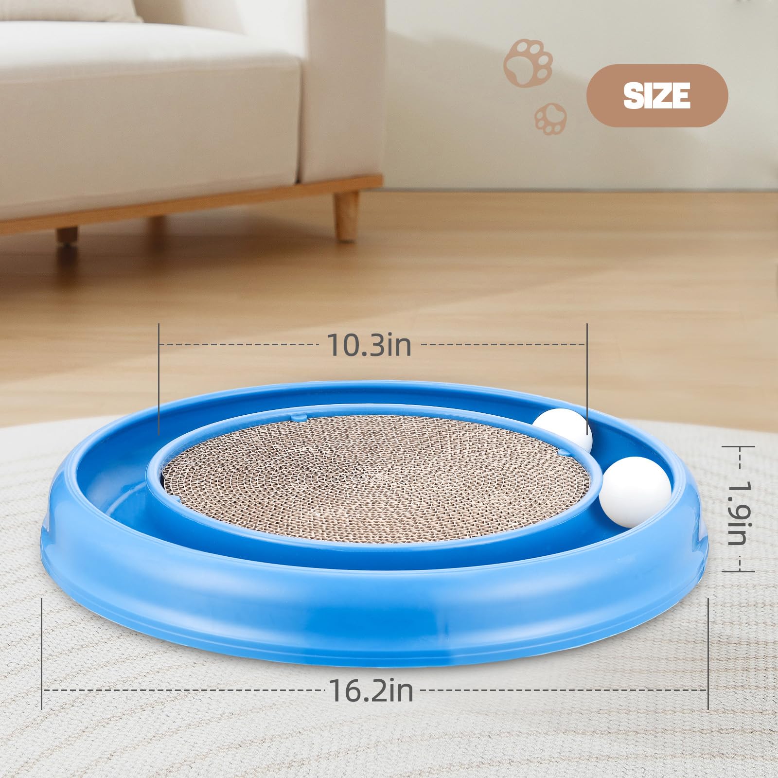 Peomliee round cat scratcher bed grey provides cozy lounge and furniture protection.