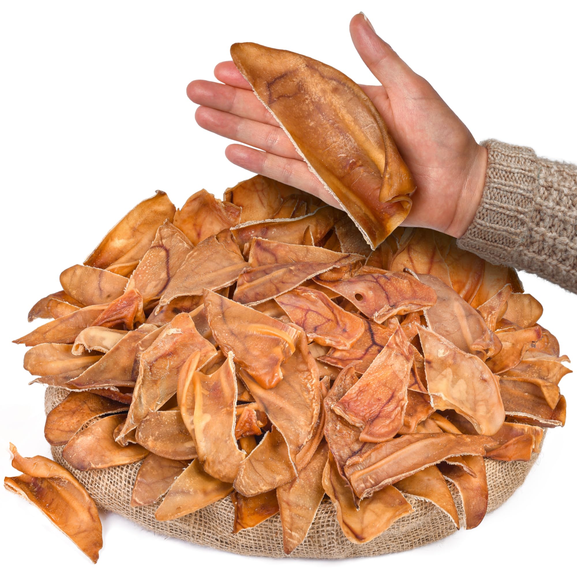 PEPPY DOG Healthy Half Pig Ears pack front showing natural long-lasting chew for all breeds