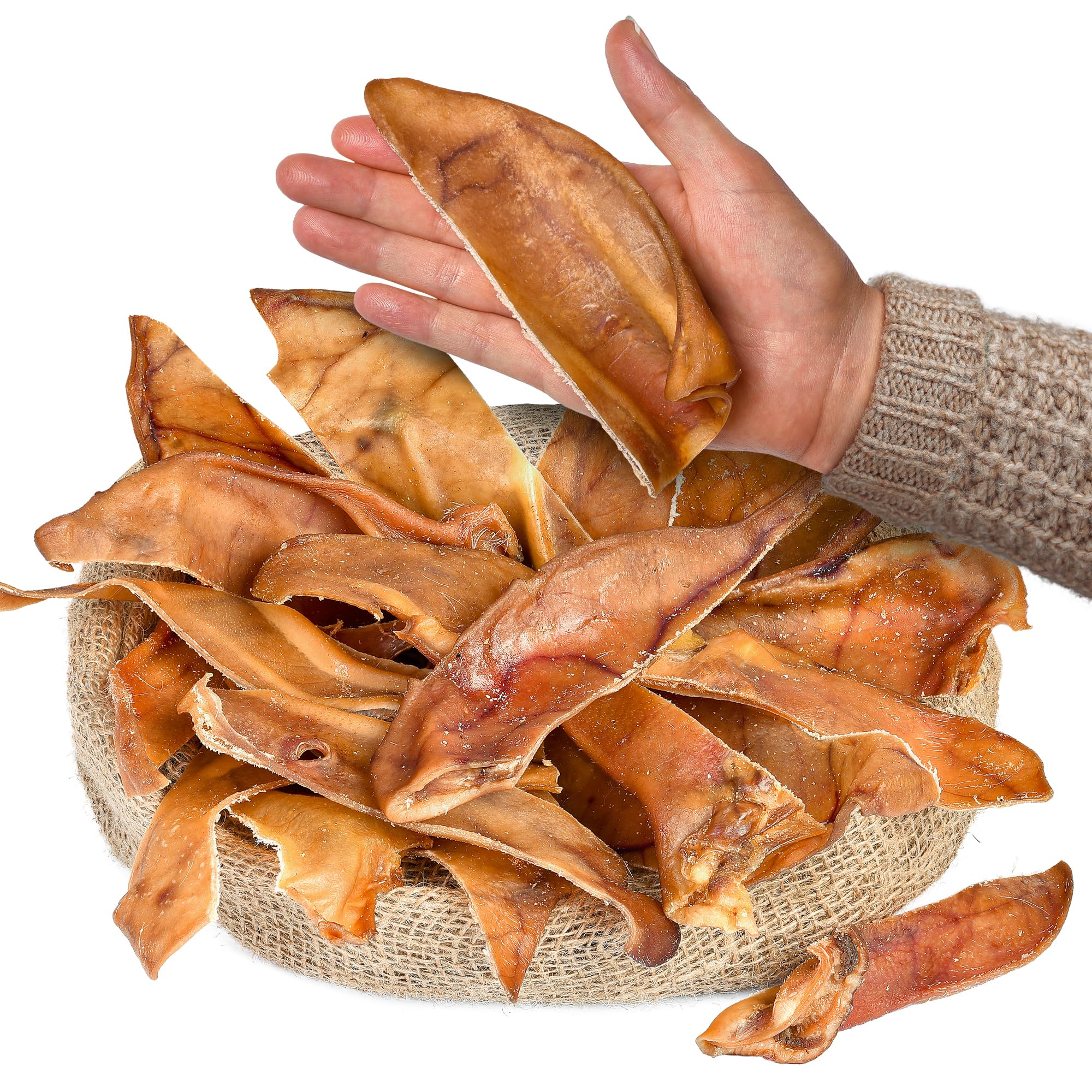 PEPPY DOG Natural Half Pig Ear Chews pack view—rawhide-free dental treat for dogs.