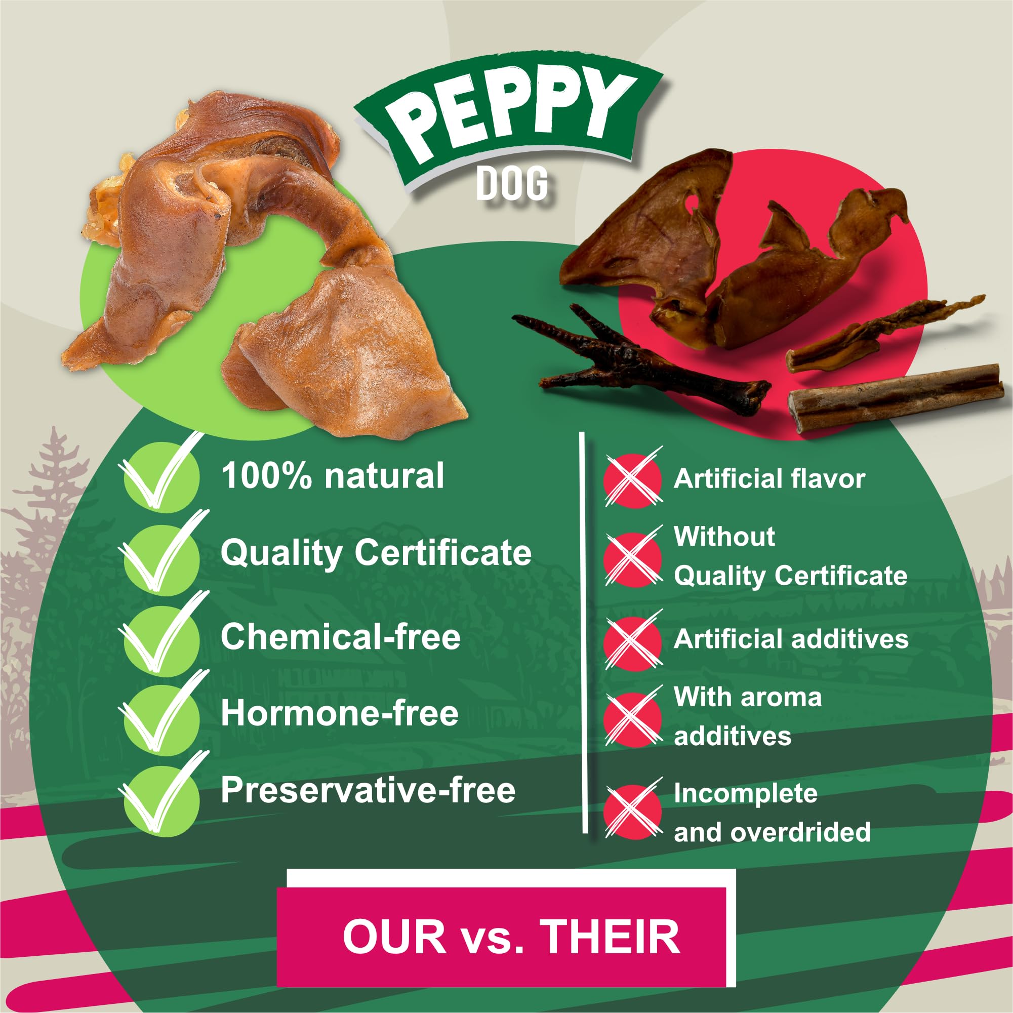 Peppy Dog dental-health chew demonstrates plaque-fighting texture for everyday dental care.