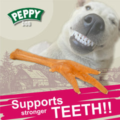 PEPPY DOG crunchy texture promotes dental hygiene through thoughtful chewing.