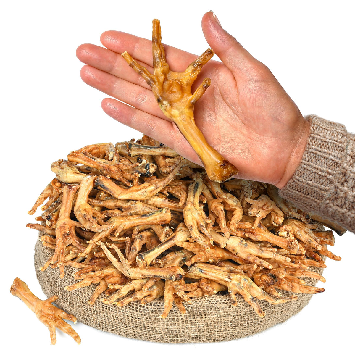 PEPPY DOG chicken feet treats 100pcs pack for tasty, long-lasting chews.