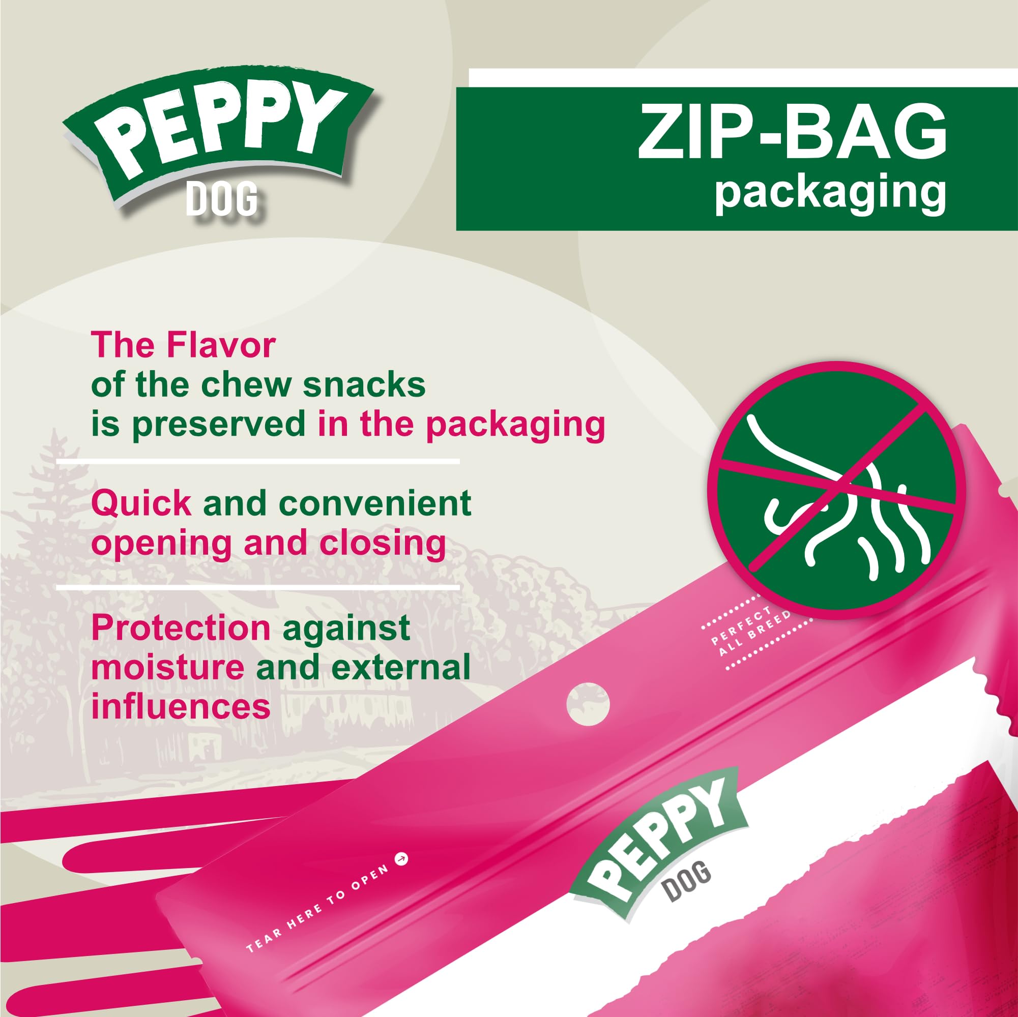 PEPPY DOG farms-sourced ingredients emphasize safety and quality.