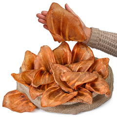 PEPPY DOG natural pig ears 15-count packaging for long-lasting rewards.