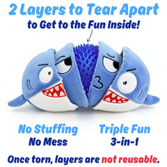 PeppyPawz Sharky squeaker and crinkle inside for sensory fun