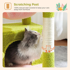 PEQULTI 4-in-1 cat tower cozy hammock gives cats a snug nap nook.