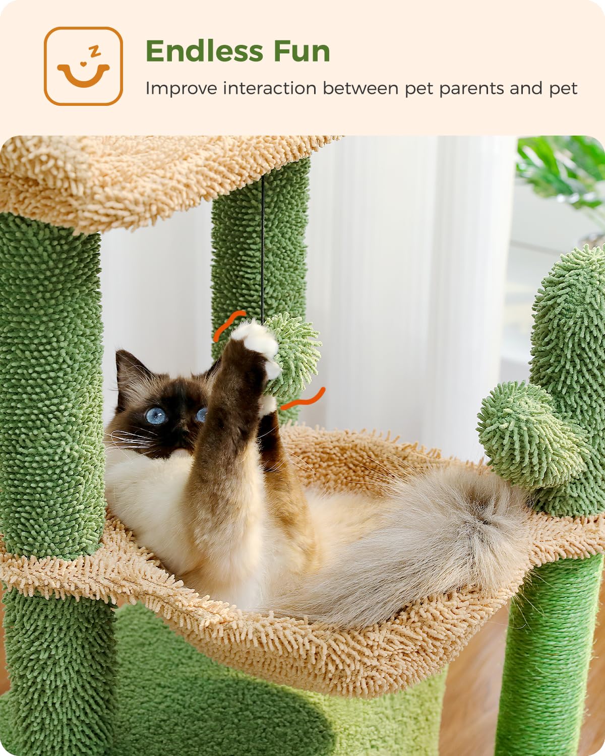 PEQULTI cactus cat tree easy assembly saves time setting up.