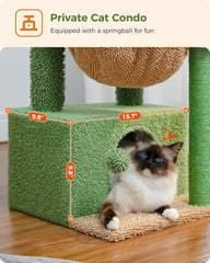 PEQULTI cactus cat tree sisal scratching post helps protect furniture.