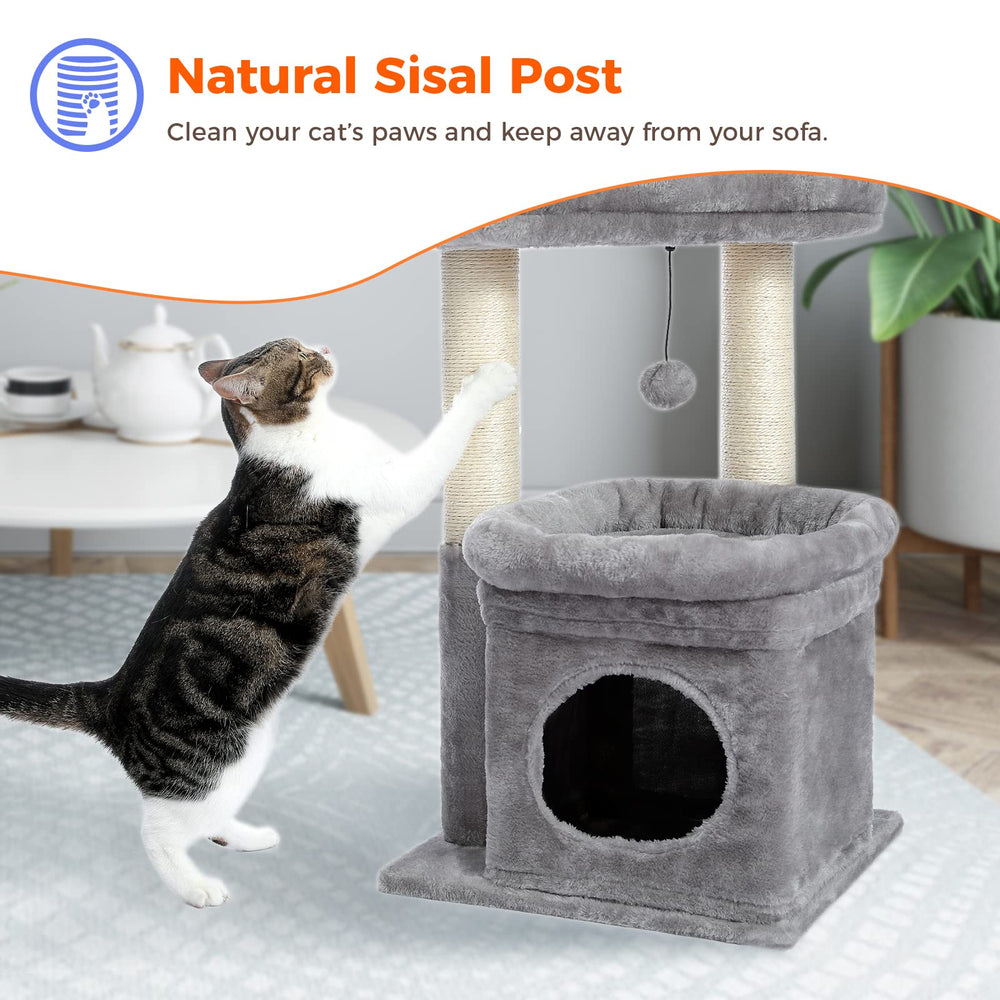 PEQULTI cat tree assembly instruction included for quick setup.