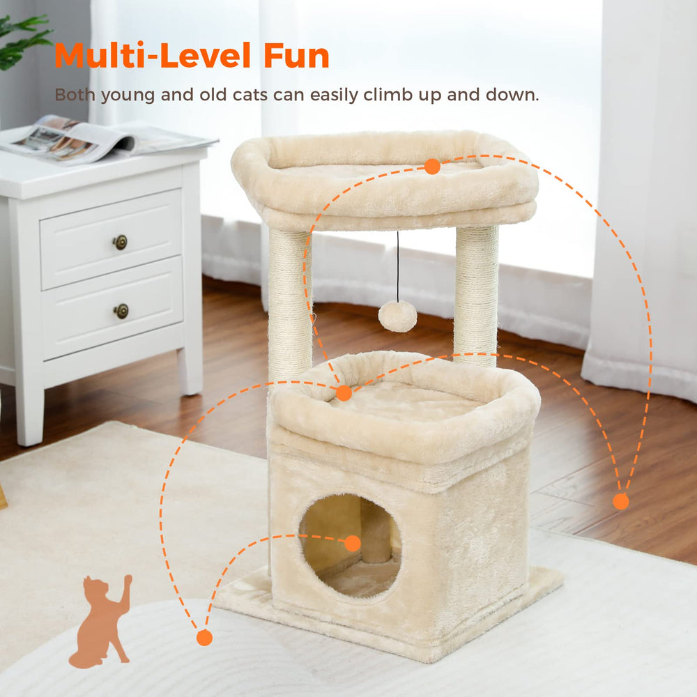 pequlti cat tree replaceable dangling ball adds interactive play.