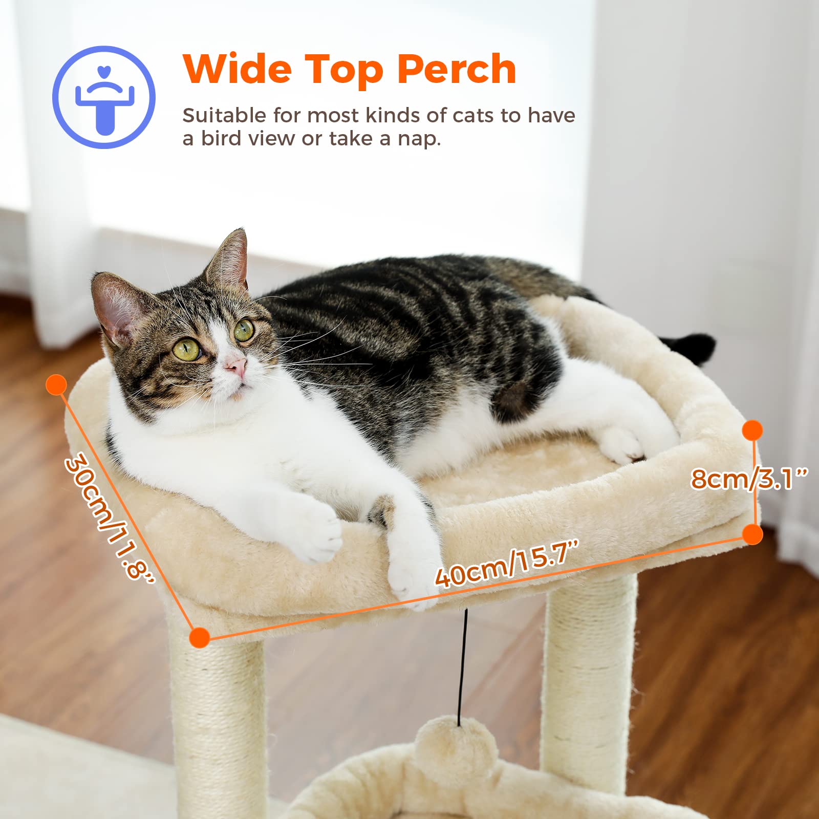 pequlti cat tree natural sisal posts promote healthy scratching.