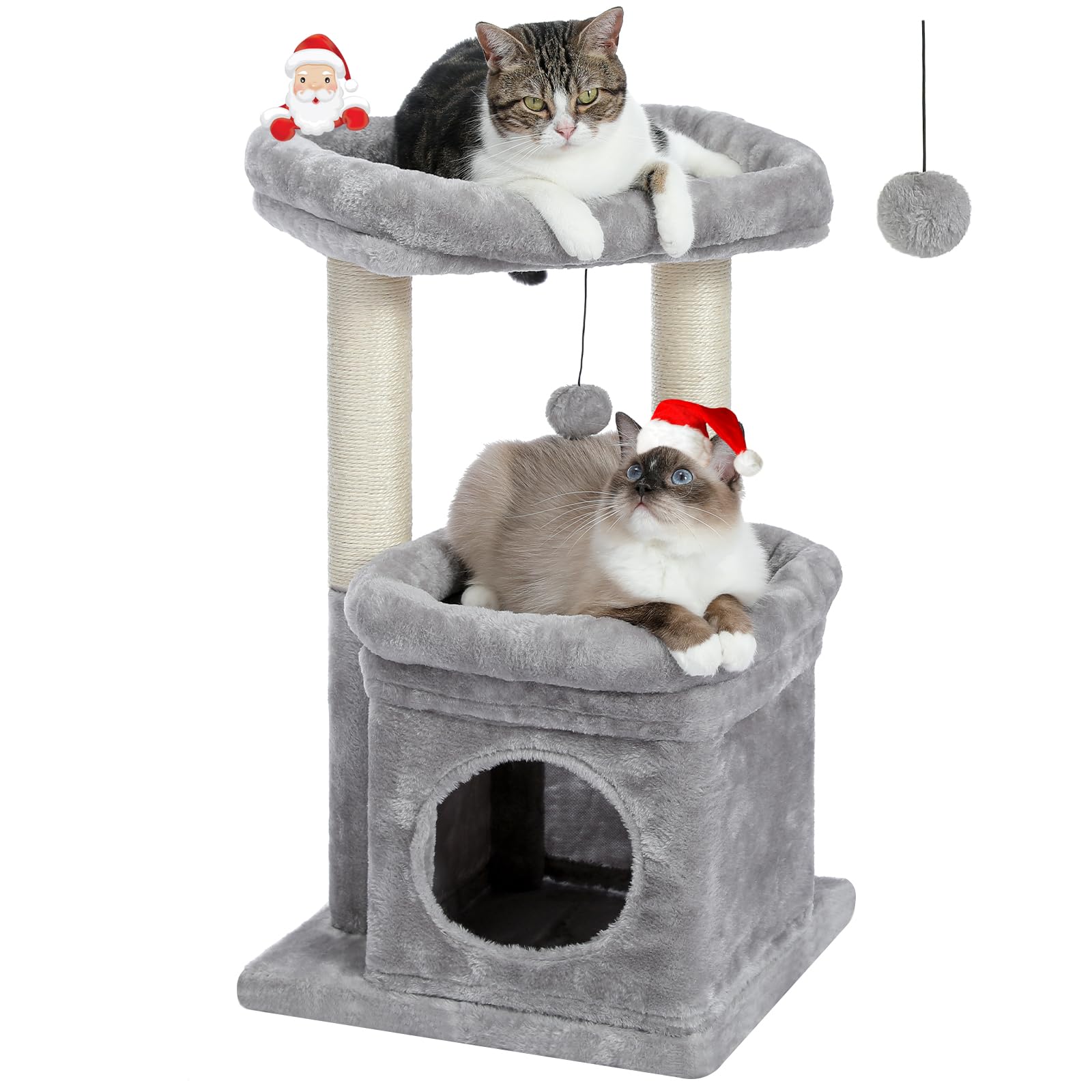 PEQULTI cat tree private condo offers a quiet hideaway for a peaceful nap.