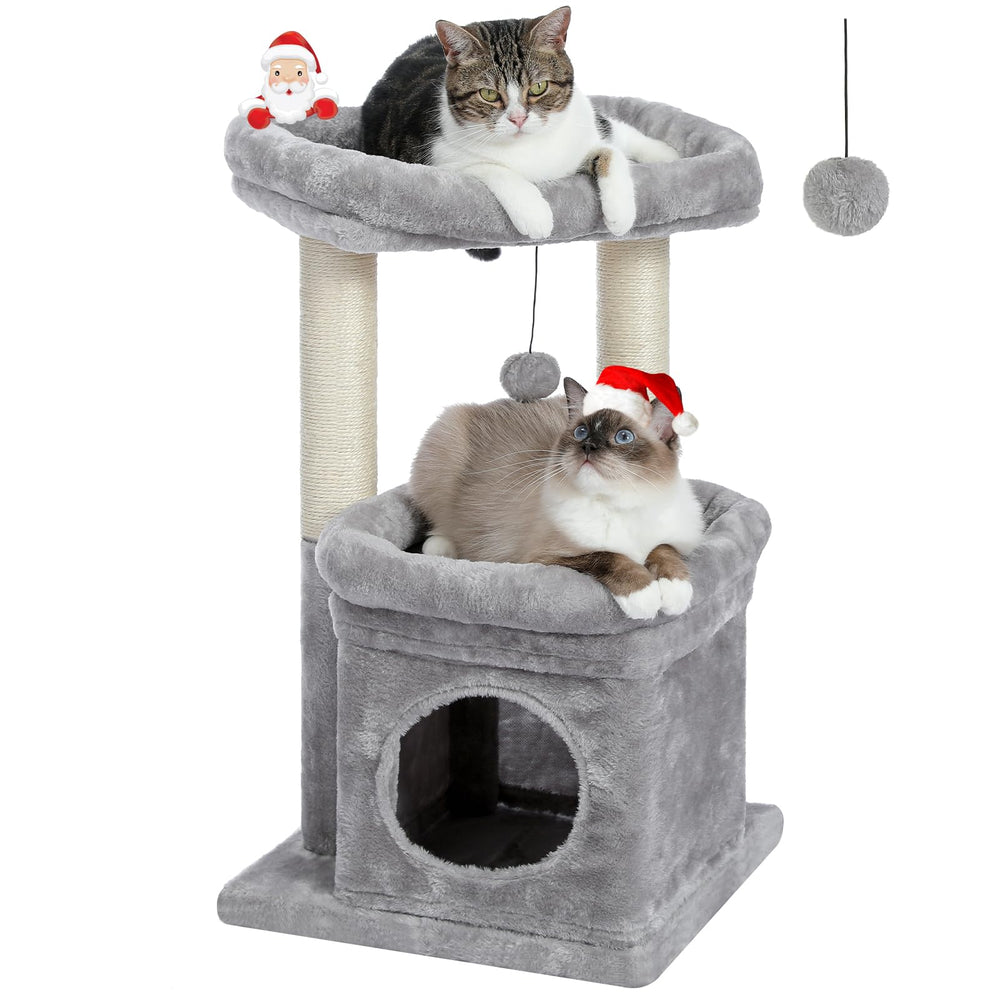 PEQULTI cat tree private condo offers a quiet hideaway for a peaceful nap.