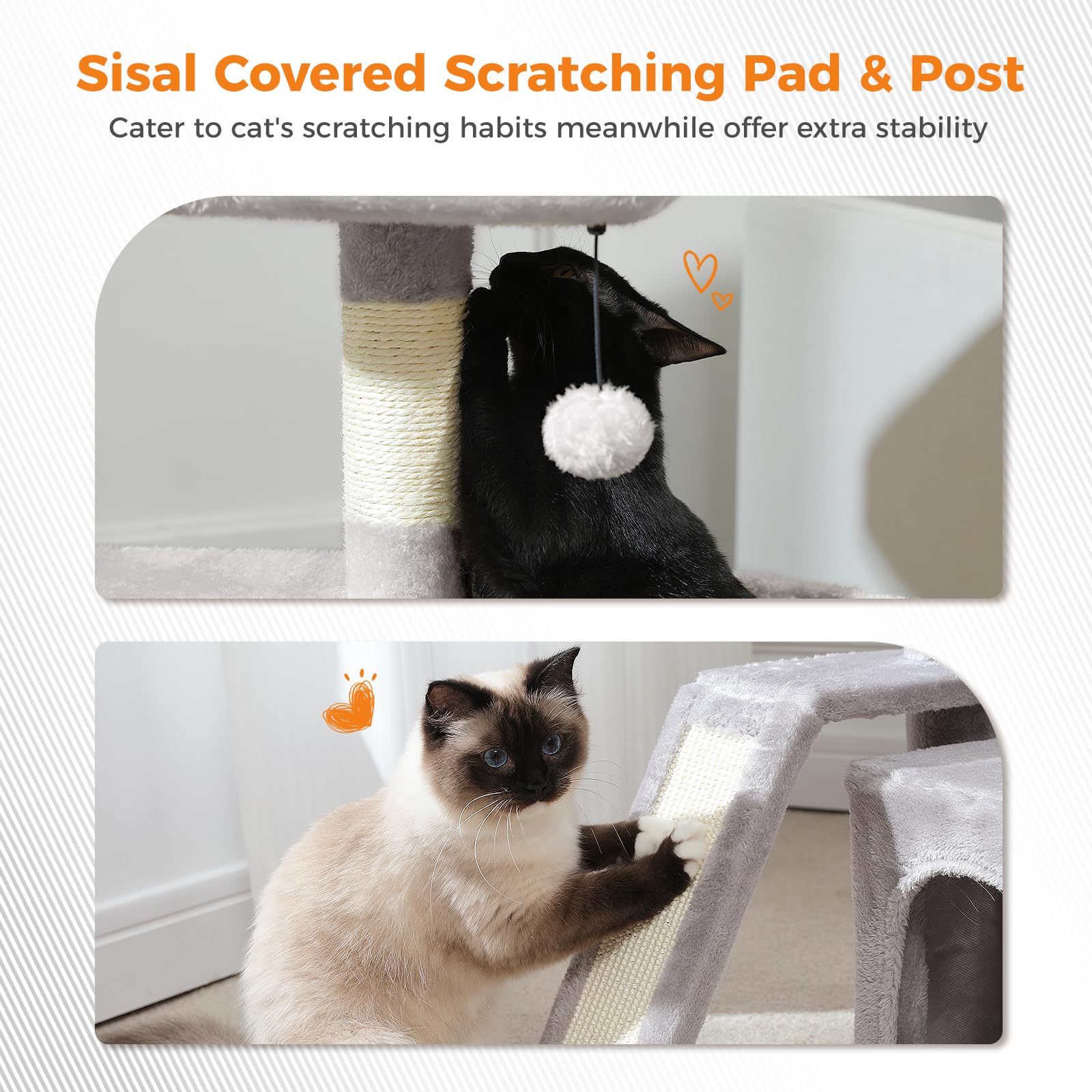 PEQULTI sisal posts offer durable scratching surfaces to protect furniture.