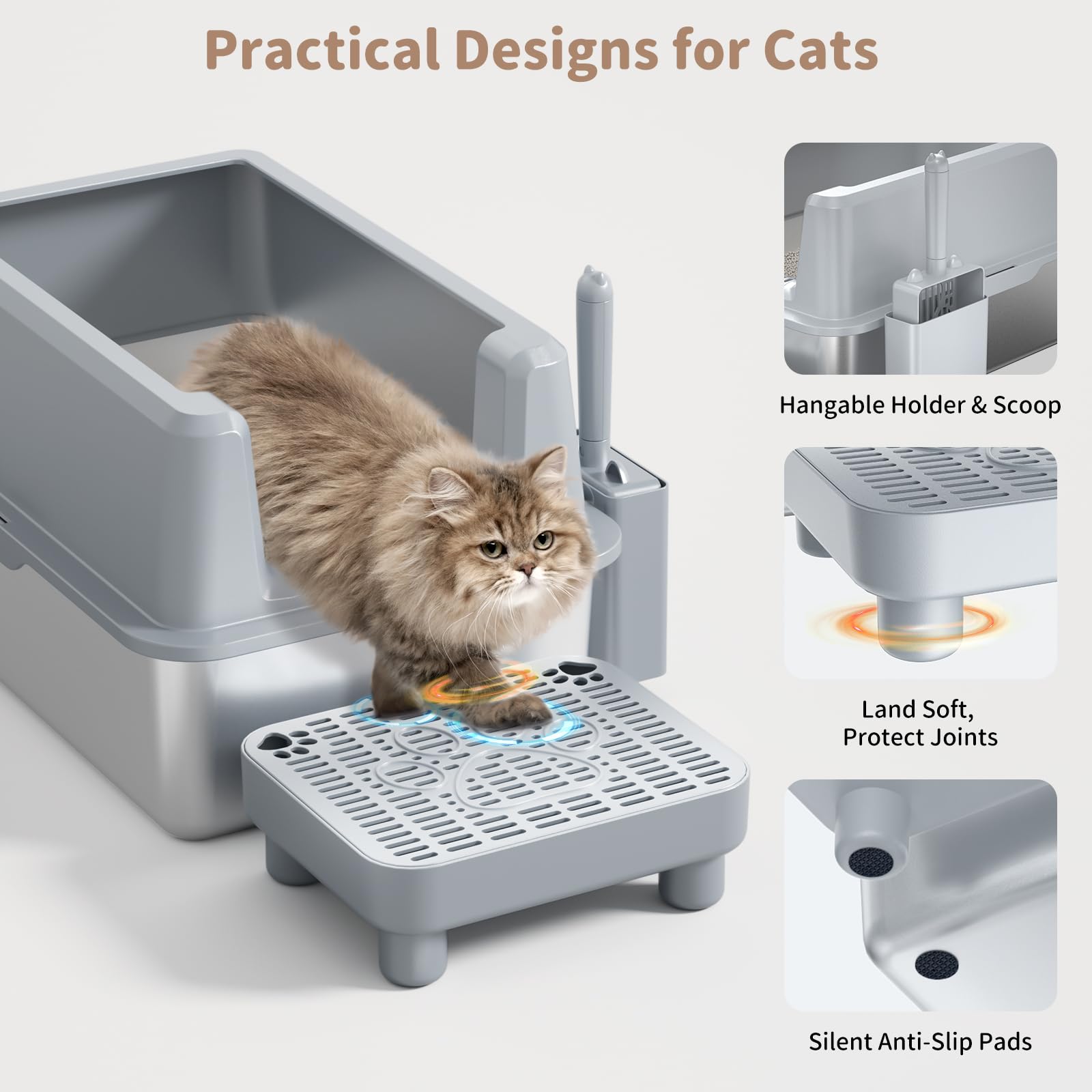 PereHome-anti-leakage-design-closeup demonstrates leakage prevention for high-pee cats.