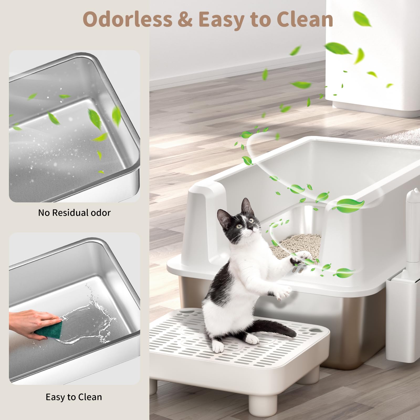 PereHome extra-large cat litter box dimensions reveal roomy space for larger cats.