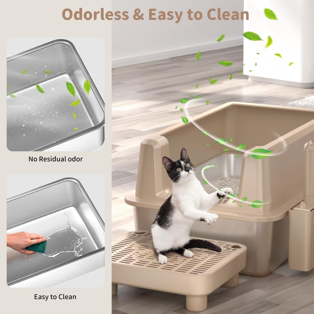 Perehome extra-large litter box top view showing roomy space for big cats.