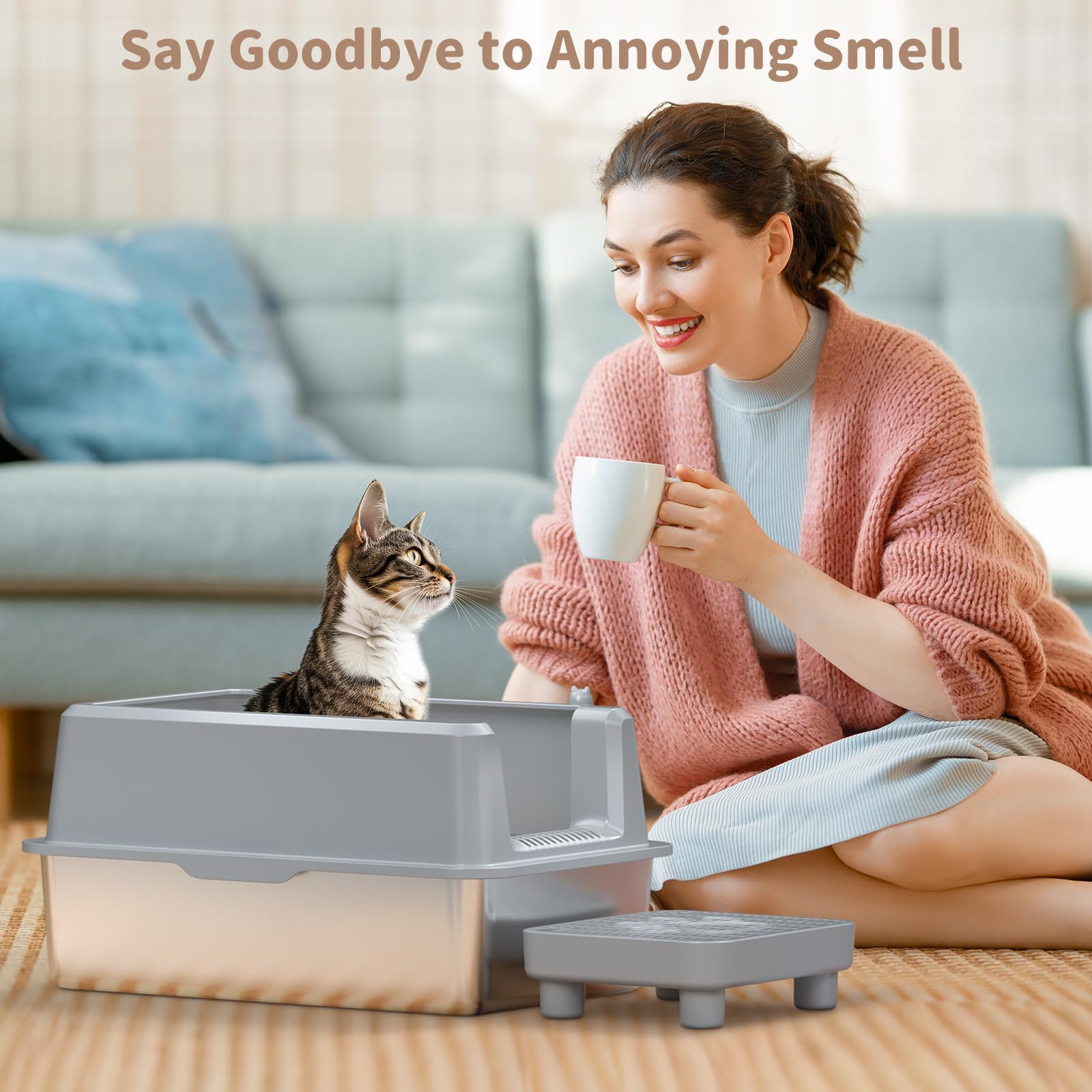 PereHome-included-scoop reinforces quick, hygienic daily cleanups.