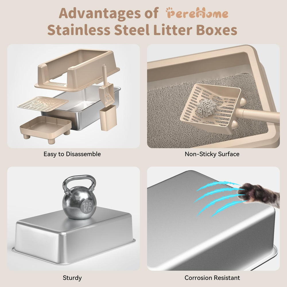 Perehome included scoop makes litter maintenance quick and easy.