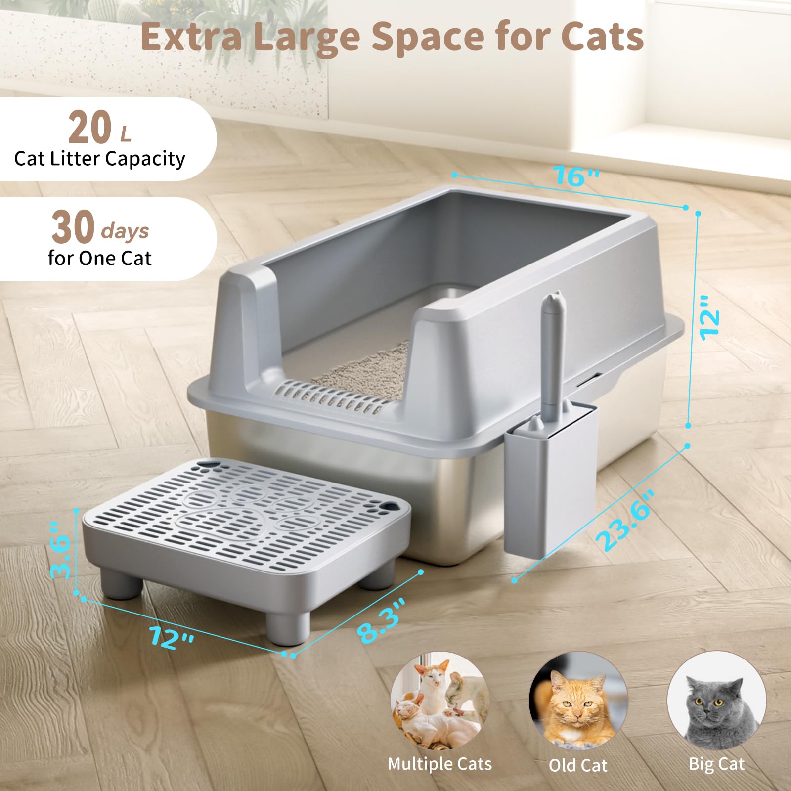PereHome-paw-friendly-pedal-access enables gentle entry for seniors and kittens.