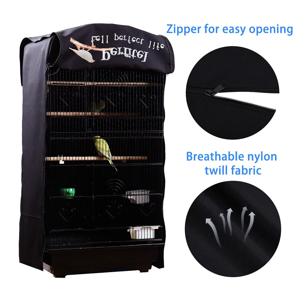 Perfitel Bird Cage Cover dimensions highlight 18.1Lx14.1Wx36H cage fit