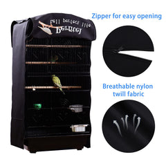 Perfitel Bird Cage Cover dimensions highlight 18.1Lx14.1Wx36H cage fit