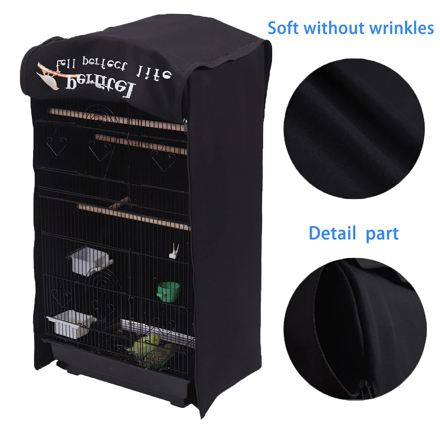 Perfitel Bird Cage Cover neat seam edges offer clean, durable finish
