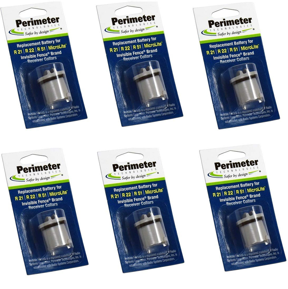 Perimeter Technologies R21/R22/R51 battery pack for Invisible Fence collars with seamless compatibility.