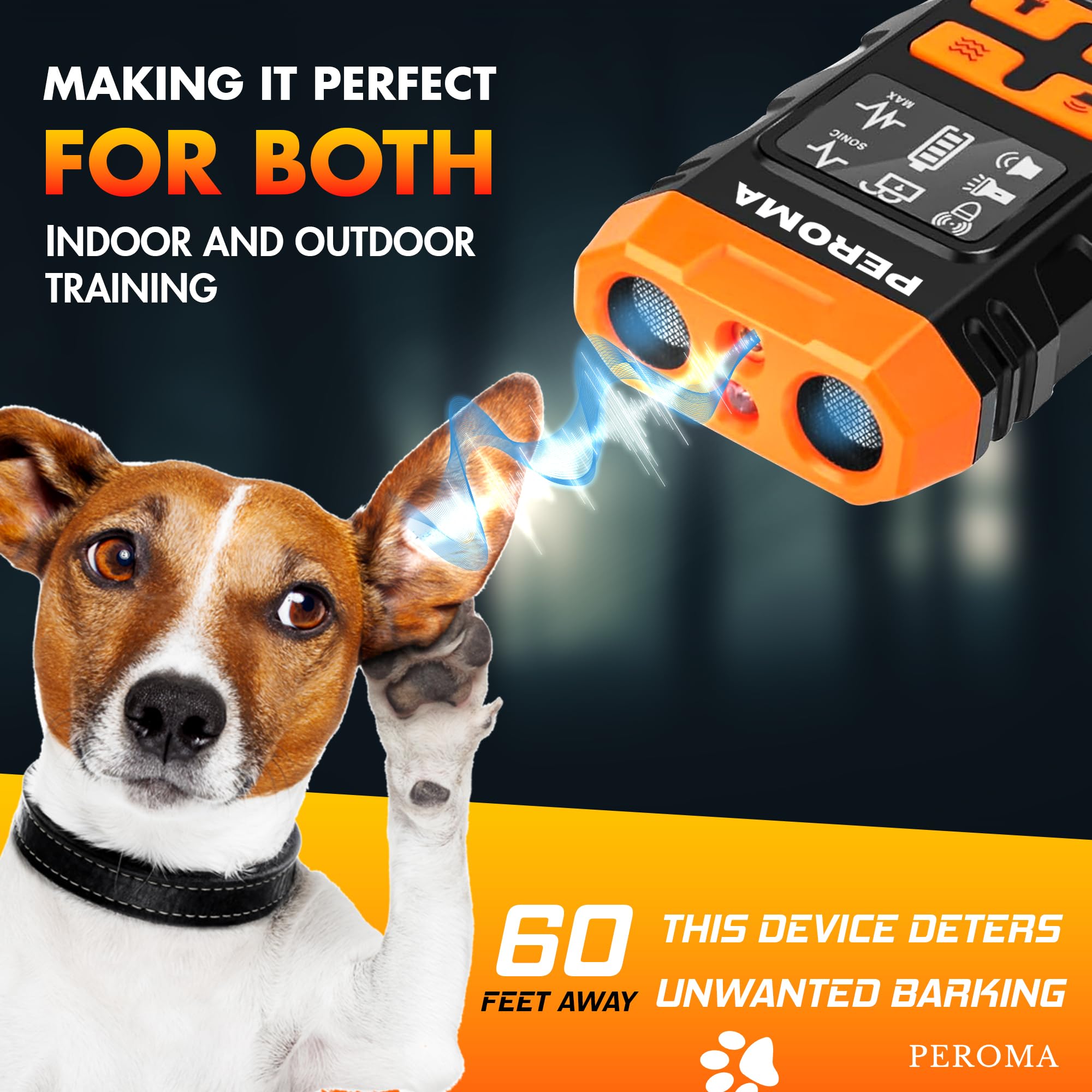PEROMA device LED flashlight illustrates safer evening walks and late-night supervision