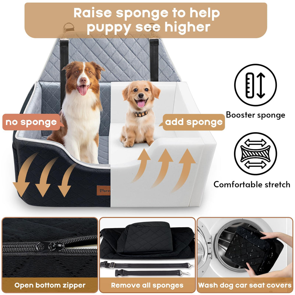 Persure dog car seat removable washable cover for quick cleanup