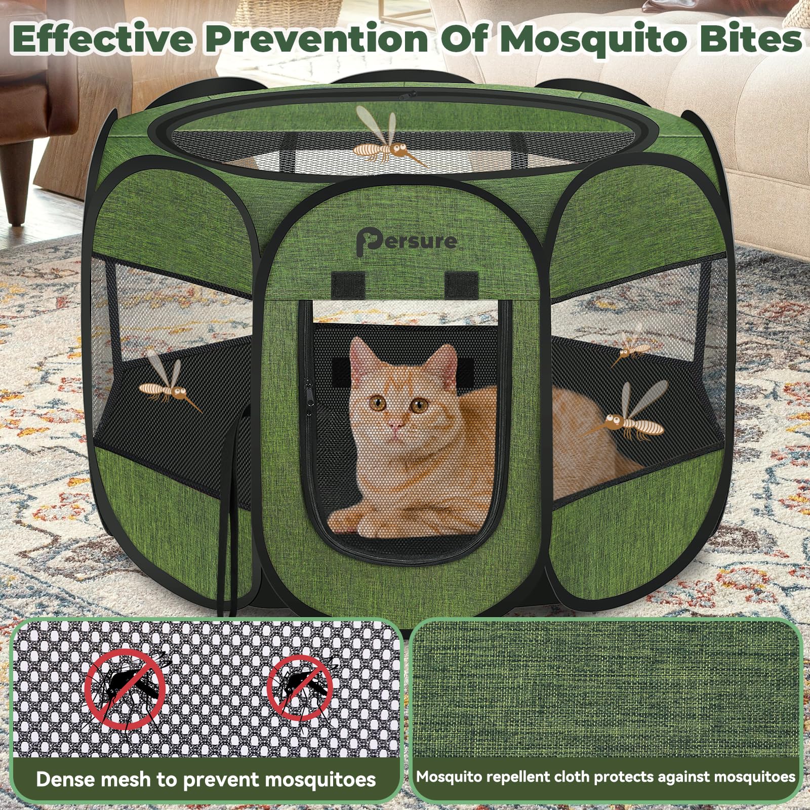 Persure dog cat playpen carrying bag enables easy travel and storage