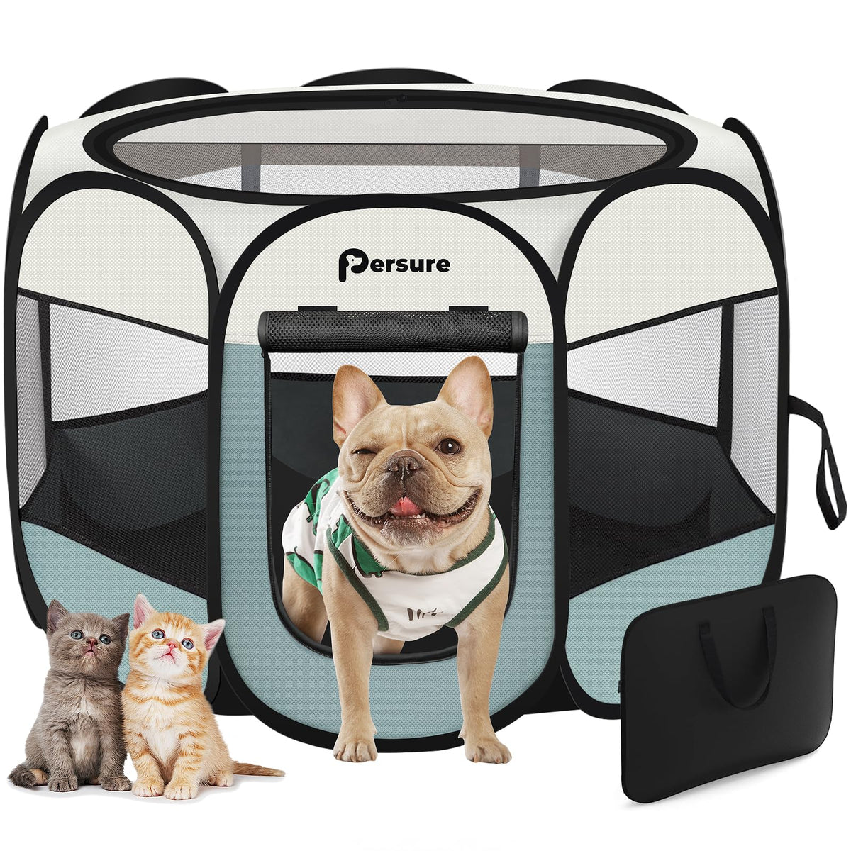 Persure dog-cat playpen folded compact for easy storage