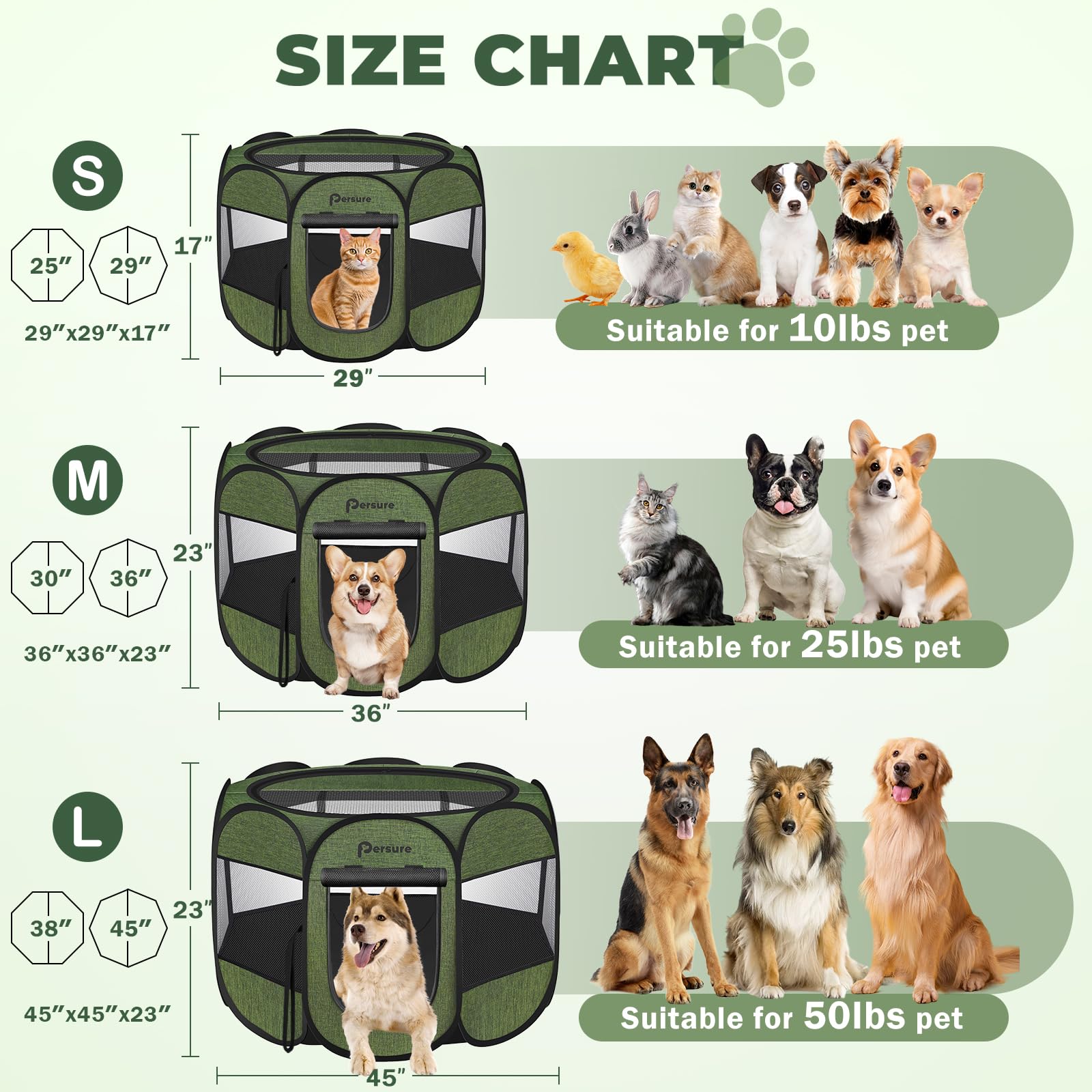 Persure dog-cat playpen front-entry demonstrates easy access for pets