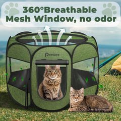 Persure dog cat playpen removable top shade provides sun protection