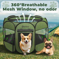 Persure dog-cat playpen travel-setup enables quick pop-up on trips
