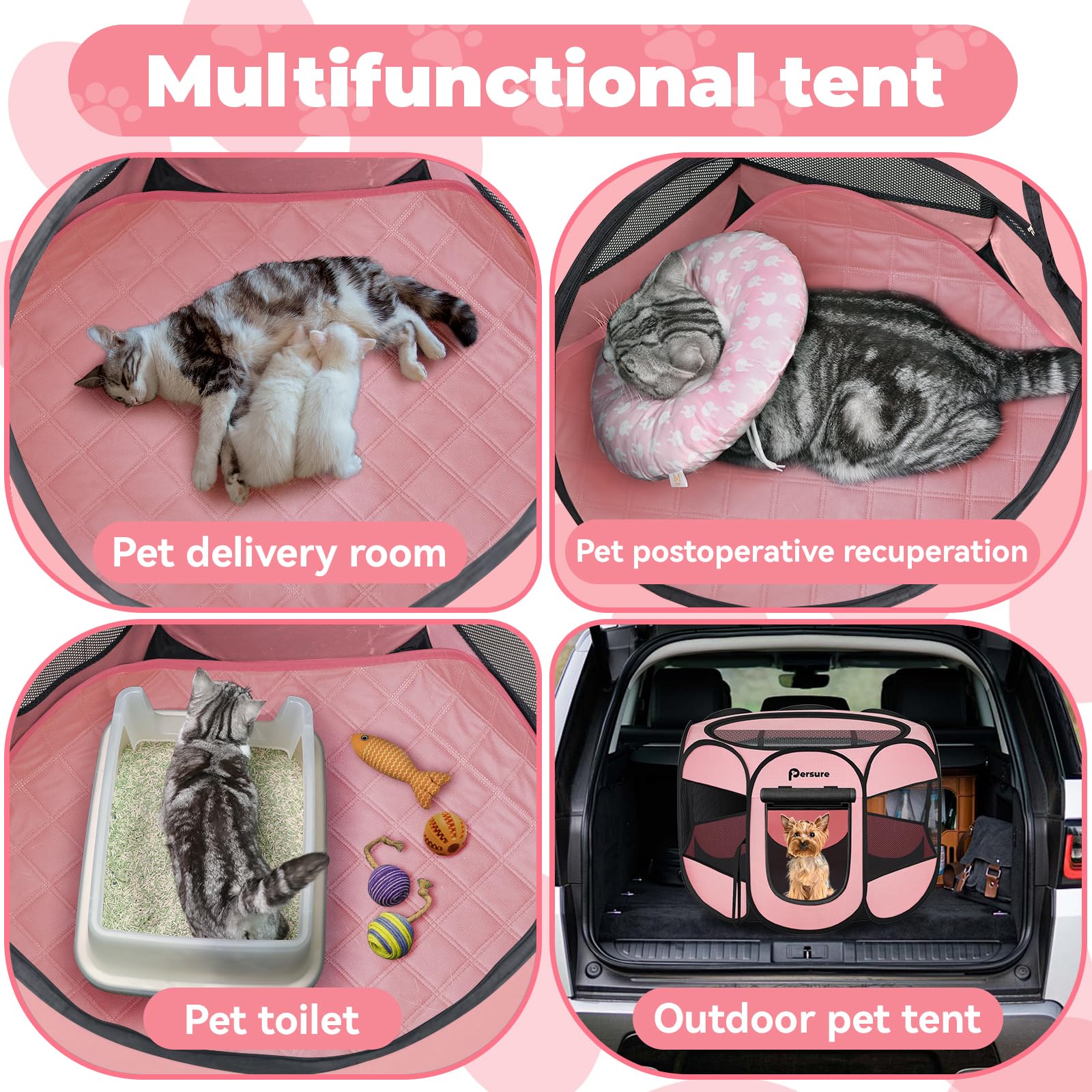 Persure playpen ventilated mesh supports airflow and pet comfort