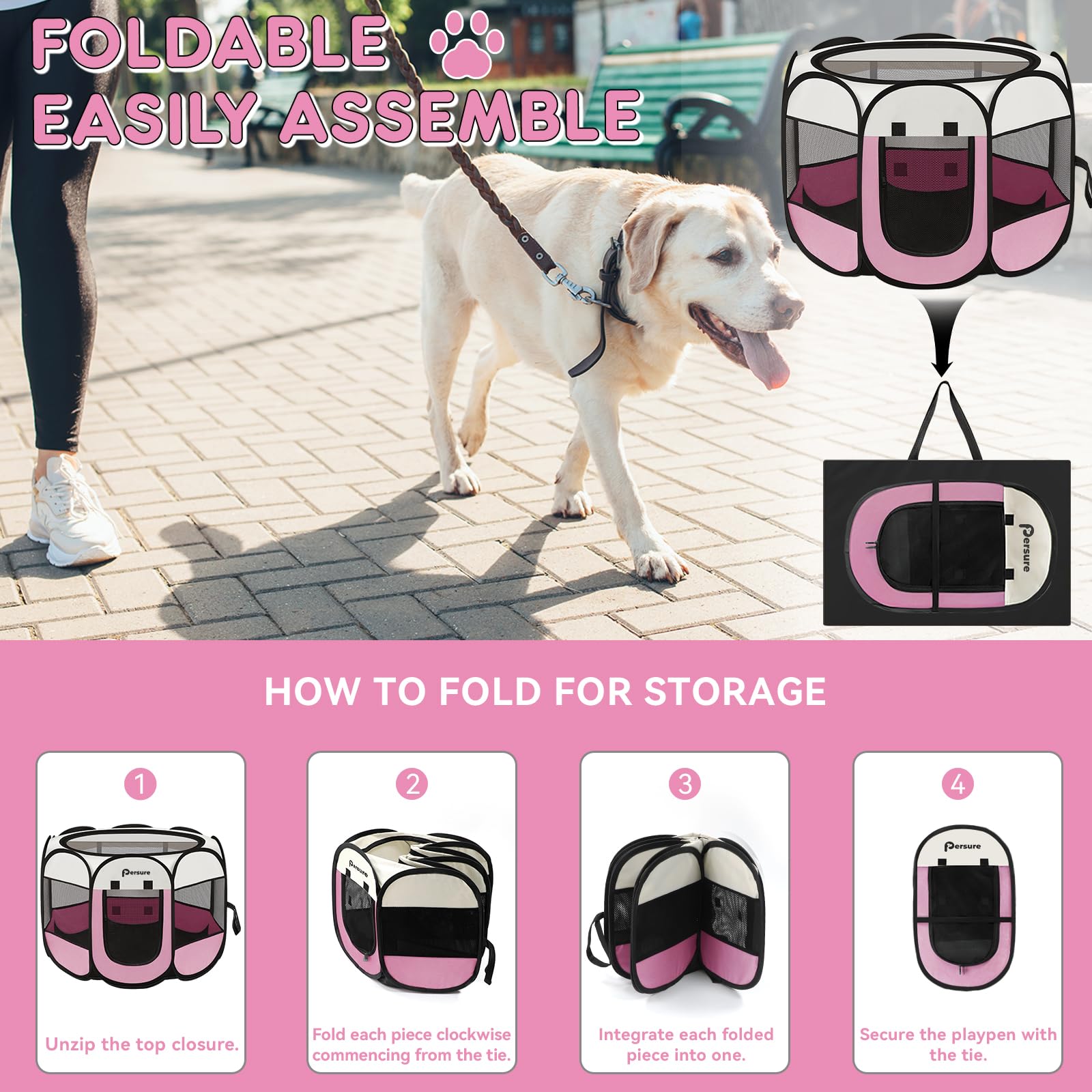 Persure playpen carrying bag showcases travel-ready portability for trips.