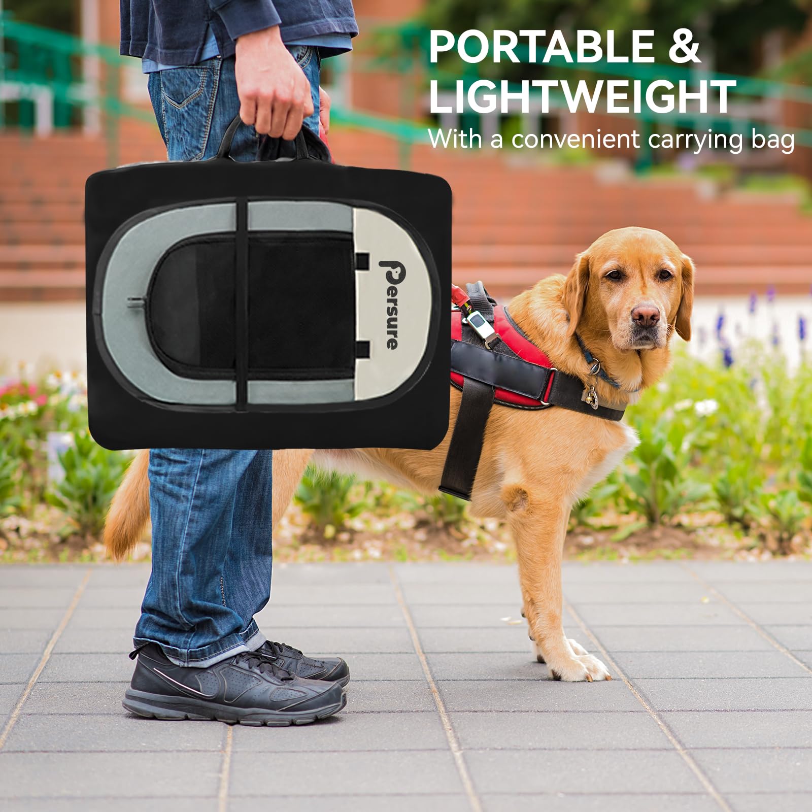 Persure playpen front zip door enables easy pet entry
