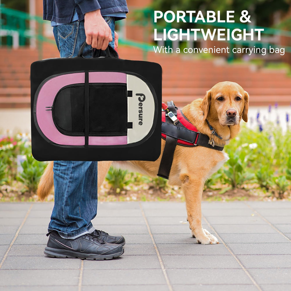 Persure playpen ventilated mesh panels provide airy visibility for comfortable pets.