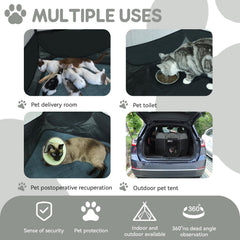 Persure pop-up playpen shown with front zipper entry for easy pet access.