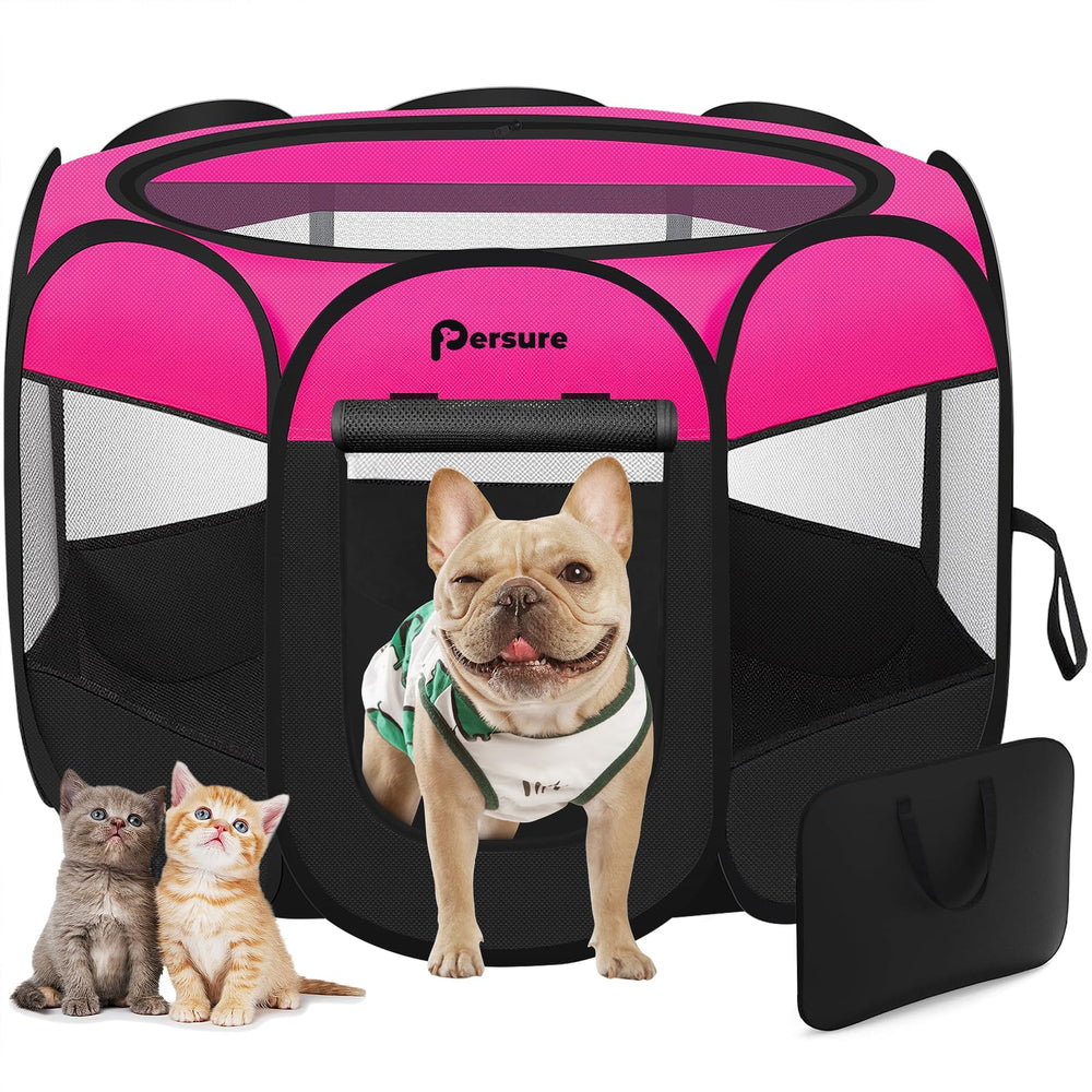 Persure Rosy Medium playpen closed setup for safe indoor containment and travel-ready versatility.