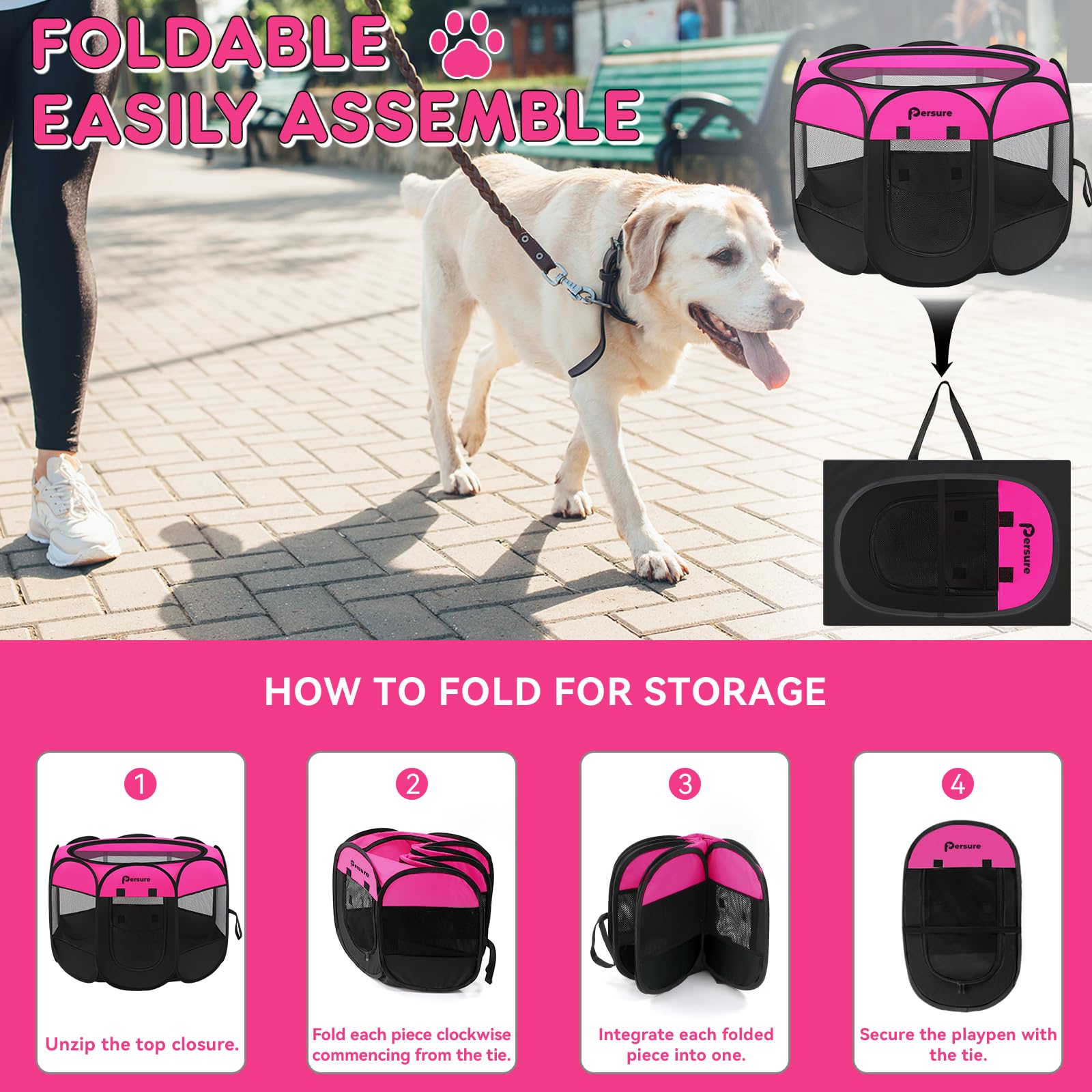 Persure Rosy Medium durable-materials emphasis on long-lasting, chew-resistant construction.