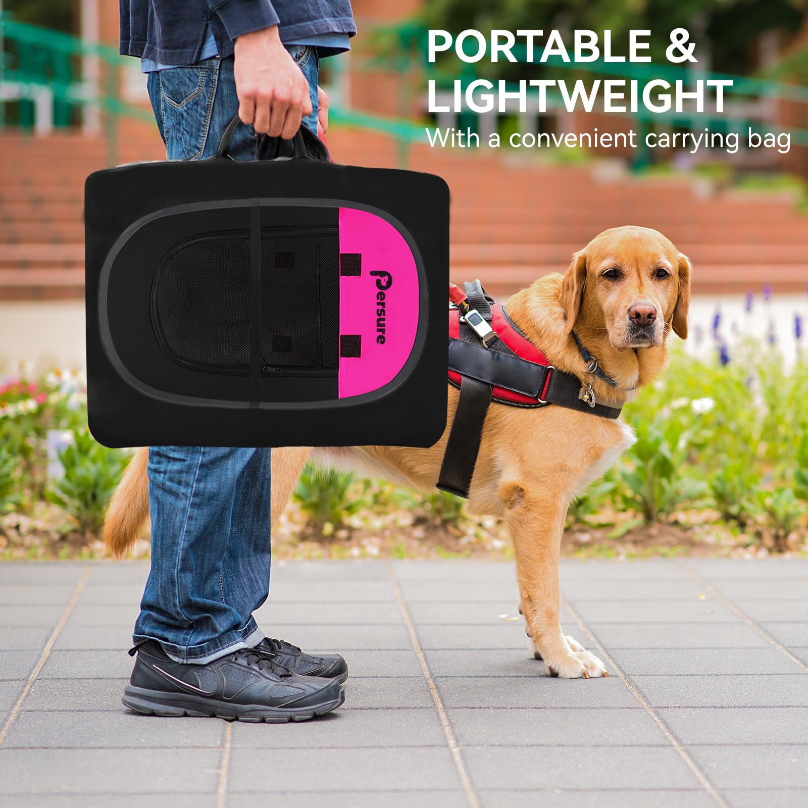 Persure Rosy Medium top-view highlighting breathable design and pet visibility for comfort.