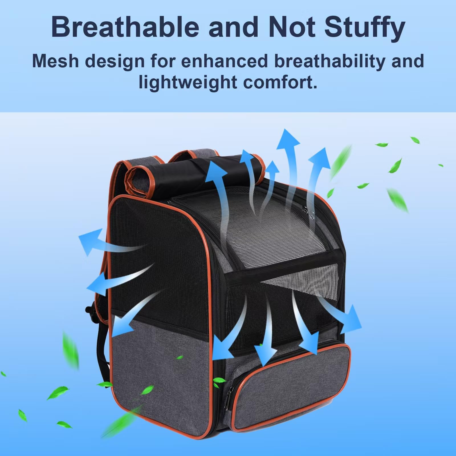 Pesen cat backpack carrier airline-fit image emphasizes under-seat compatibility for travel.