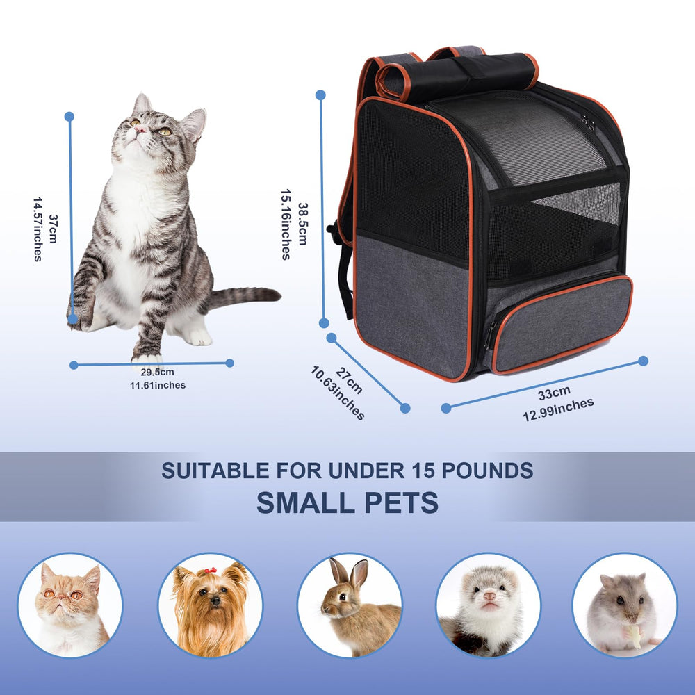 Pesen cat backpack carrier pockets-storage image shows built-in pockets for essentials.