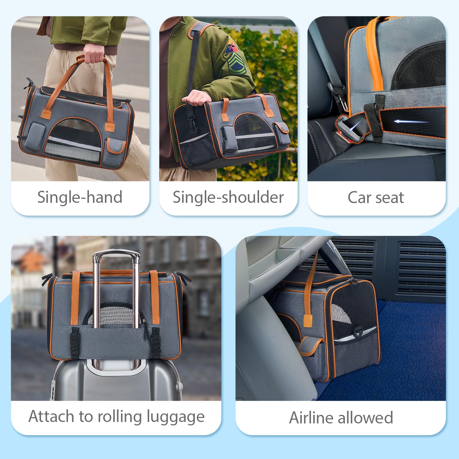 Pesen cat carrier anti-tear mesh reinforces durability for safe travel